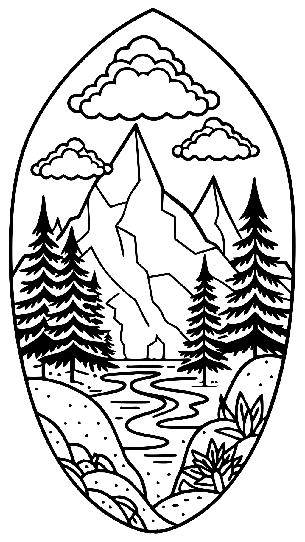 mountains coloring page